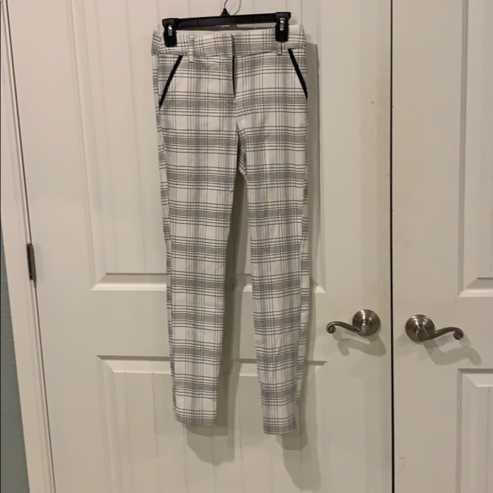 Black and white striped pants.  Gently worn.